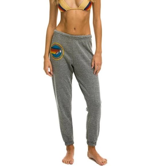 AVIATOR NATION Women's Aviator Nation Brooklyn Sweatpants Size S In Heather Grey - Picture 1 of 14